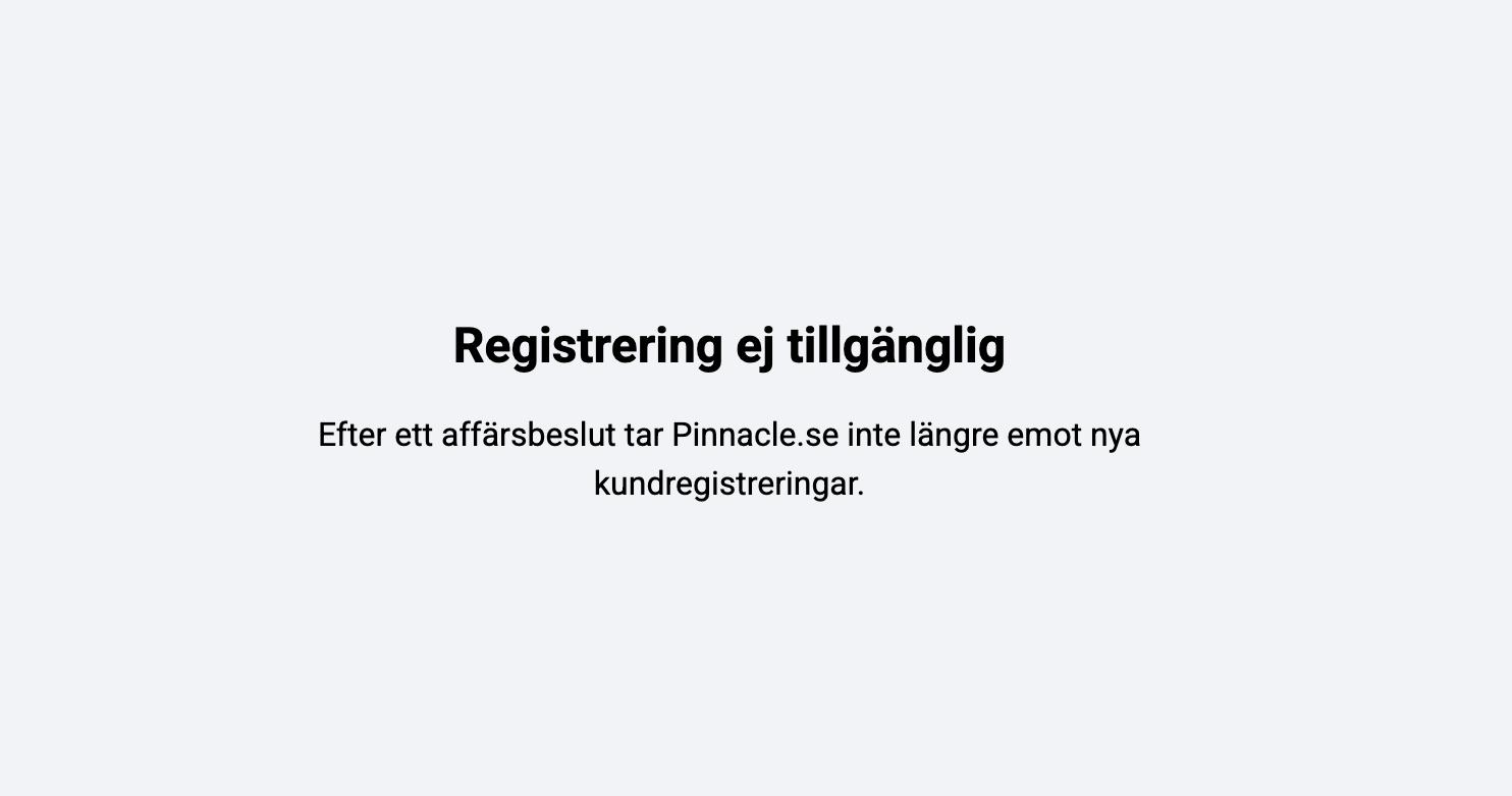 Pinnacle stänger i Sverige